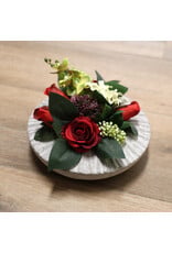 Image Floral Zijden bloempotje rood 1 | rond