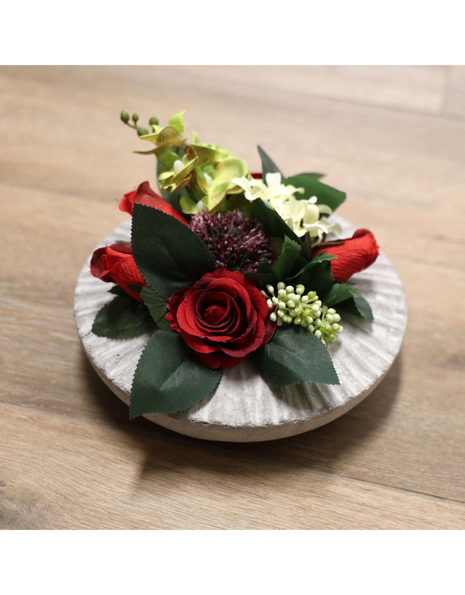 Image Floral Zijden bloempotje rood 1 | rond