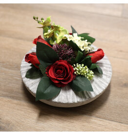 Image Floral Zijden bloempotje rood 1 | rond