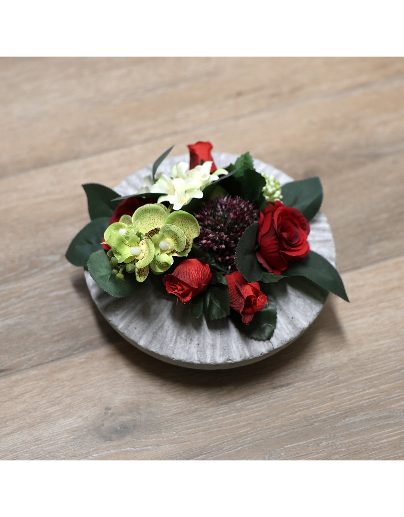 Image Floral Zijden bloempotje rood 1 | rond