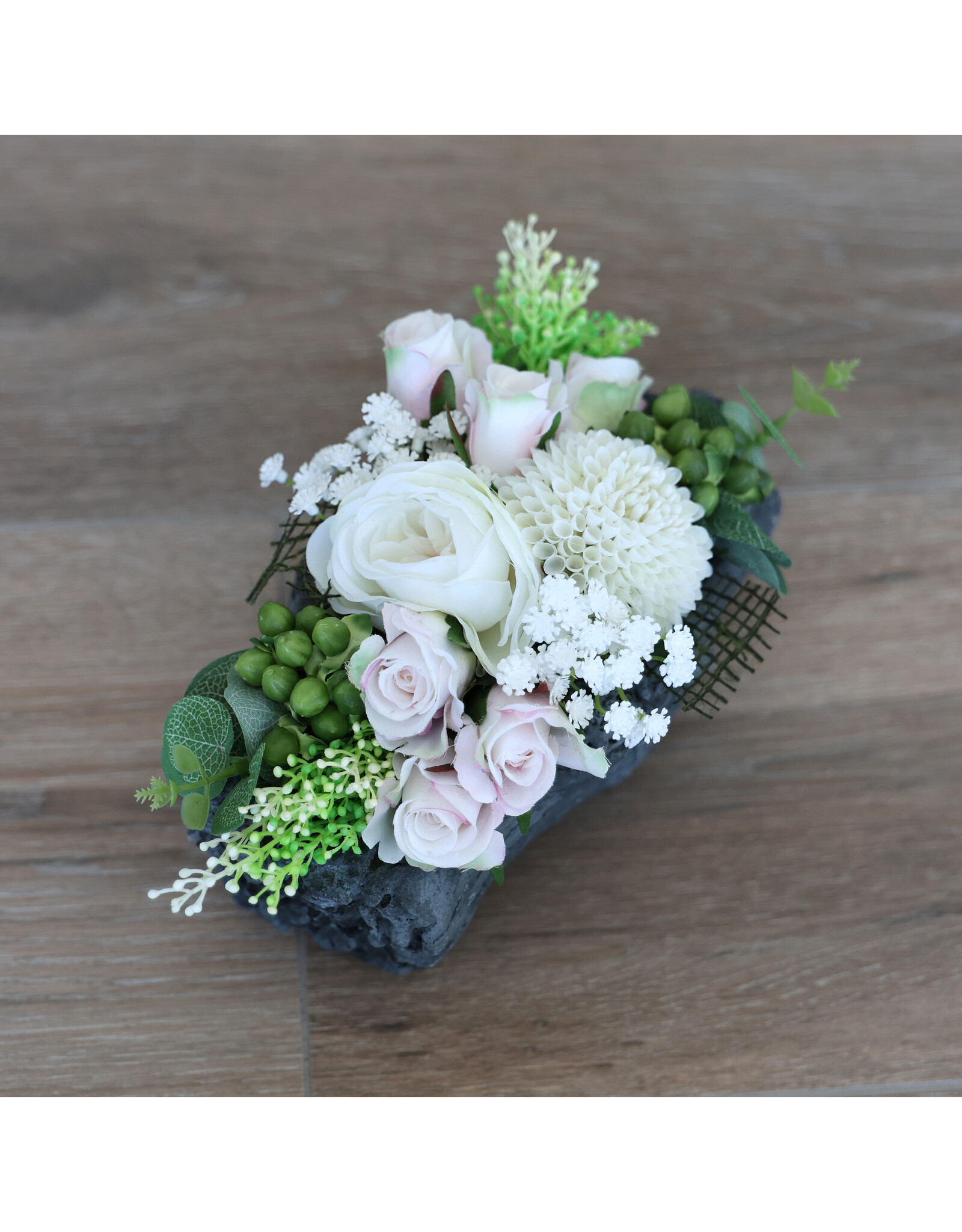 Image Floral Zijden bloempotje roze 2 | rechthoekig