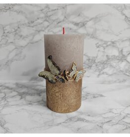 Bina Handmade Grote kaars met vlinders in keramiek
