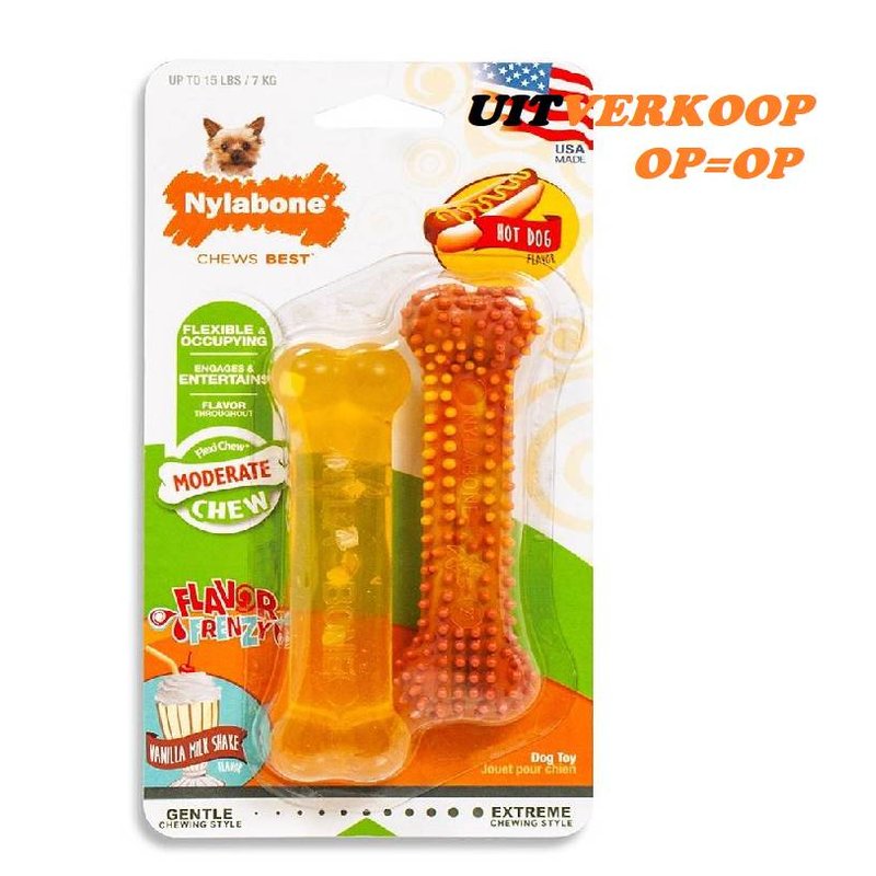 Nylabone Dura chew twin pack Vanilla & Hot Dog