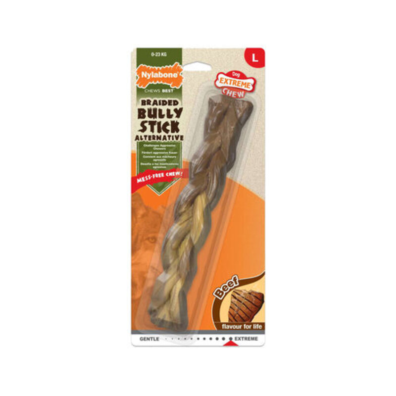 Nylabone Power Chew Braided Bully Stick Alternative Chew Toy