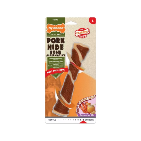 Nylabone  Extreme Porkhide Bone Bacon & Peanut Butter Large