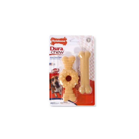 Nylabone Dura Chew Twin Pack Peanut and Chicken Medium