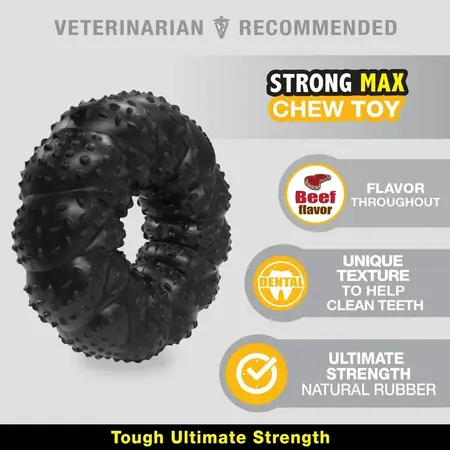 Nylabone Strong chew max braid ring beef gemaakt van sterk rubber  medium