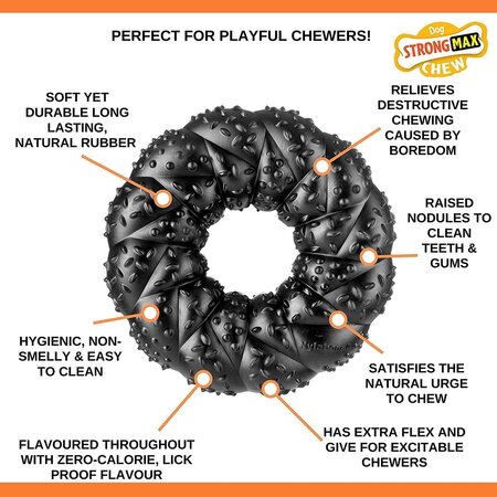 Nylabone Strong chew max braid ring beef gemaakt van sterk rubber  medium