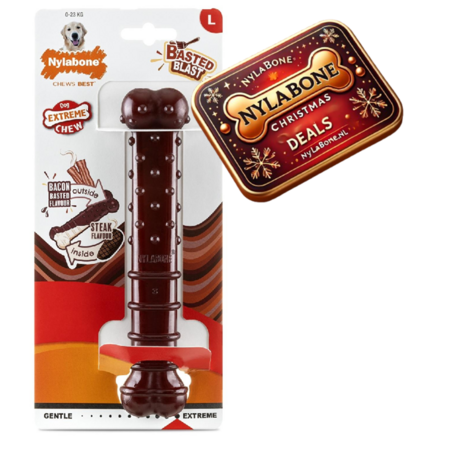 Nylabone Basted Blast – Bacon & Steak Dubbele Smaak Large