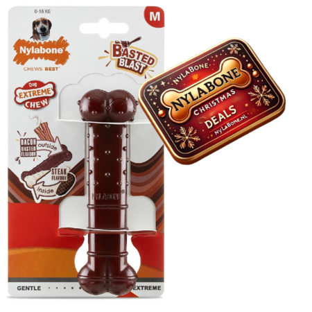 Nylabone Basted Blast – Bacon & Steak Dubbele Smaak