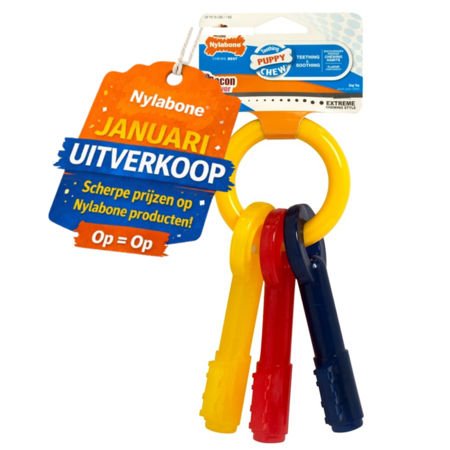 Nylabone Puppy Teething Keys XS – Zacht Kauwspeelgoed voor Puppy’s die nog niet hebben gewisseld