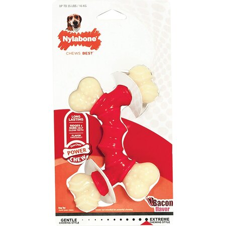 Nylabone Power Chew Double Bone Bacon Dog Chew Toy XS