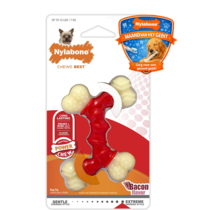 Power Chew Double Bone Bacon Dog Chew Toy  XS