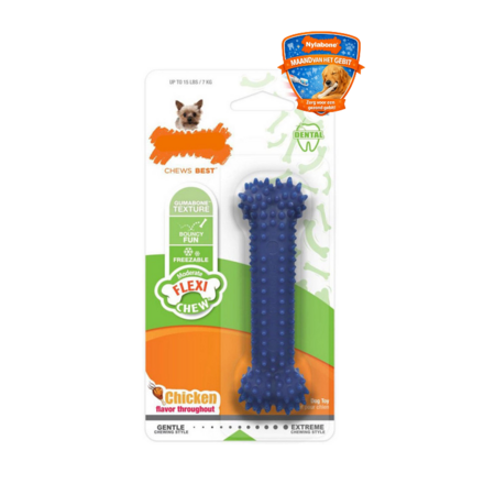 Nylabone Flexi Chew Gumabone – Getextureerd Dental Kauwbot voor Honden XS