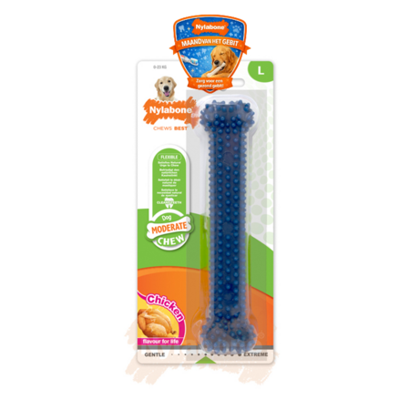 Nylabone Flexi Chew Gumabone – Getextureerd Dental Kauwbot voor Honden L