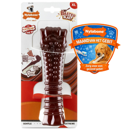 Nylabone Basted Blast – Bacon & Steak Dubbele Smaak XL