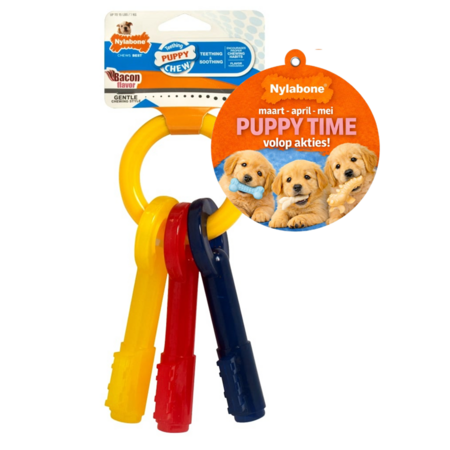 Nylabone Puppy Teething Keys XS – Zacht Kauwspeelgoed voor Puppy’s die nog niet hebben gewisseld