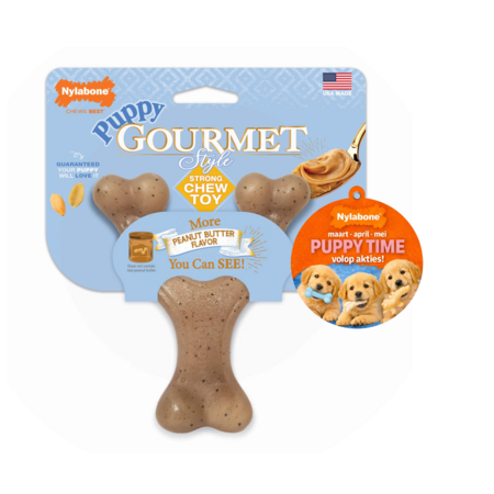 Nylabone Puppy Gourmet Wishbone Peanut Butter Small