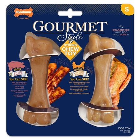 Nylabone Gourmet Femur Twin Pack Chicken & Bacon Small