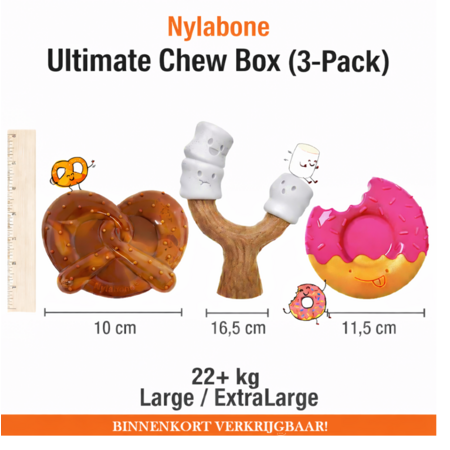 Nylabone Ultimate Chew Box 3-Pack Fun. Binnekort verkrijgbaar!!