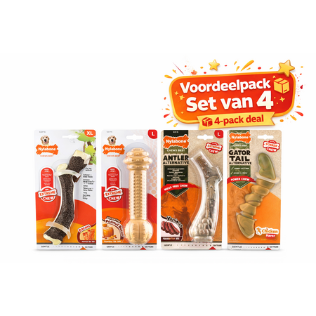 Nylabone Special 4 Bundel – Ultieme Kauwkracht Deal (EXCLUSIEF)