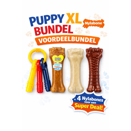 Nylabone Puppy XL Large Breed Life Stages Pakket – Van Pup tot Volwassen Hond