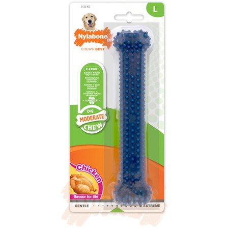 Nylabone Flexi Chew Gumabone – Getextureerd Dental Kauwbot voor Honden L