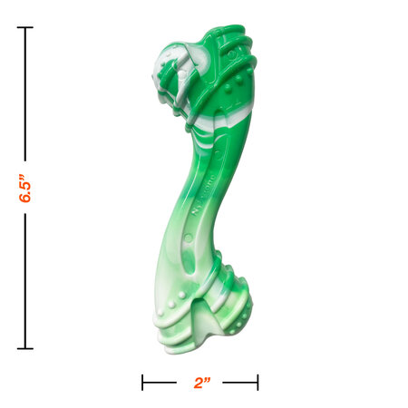 Nylabone Holiday Curvy Dental Bone. Extra sterk kauwbot met Wintergreen smaak voor krachtige kauwers tot 23 kg