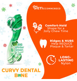 Nylabone Holiday Curvy Dental Bone. Extra sterk kauwbot met Wintergreen smaak voor krachtige kauwers tot 23 kg