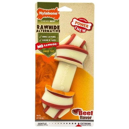 Nylabone Extreme Chew Rawhide Alternative Knot Bone Beef XS – Extra Sterk Kauwbot – NRKR101