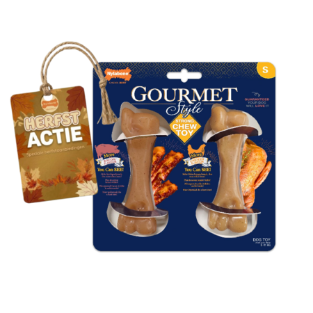 Nylabone Gourmet Femur Twin Pack Chicken & Bacon Small