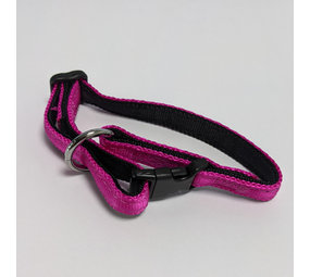 De-Tail Halsband nylon met zachte voering+snelsuiting 10mm x 20-30cm  -fuchsia