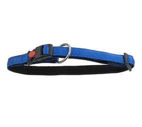 De-Tail Halsband Nylon met zachte voering en snelsluiting 15 mm x 25-35 cm blauw