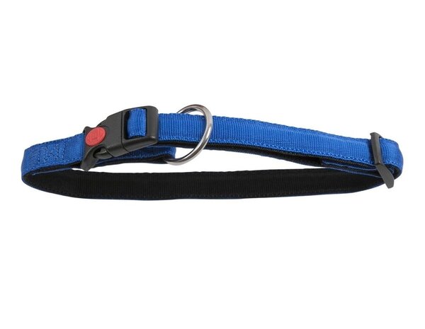 De-Tail Halsband Nylon met zachte voering en snelsluiting 15 mm x 25-35 cm blauw