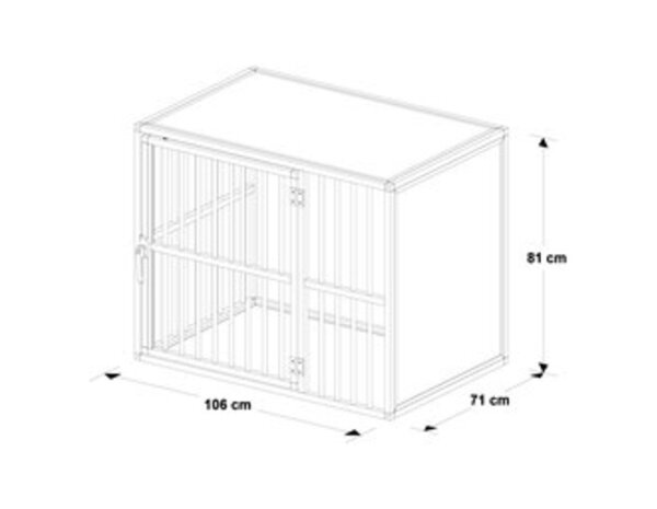 Hundos  Hondenbench model DL maat L 3 zijden dicht