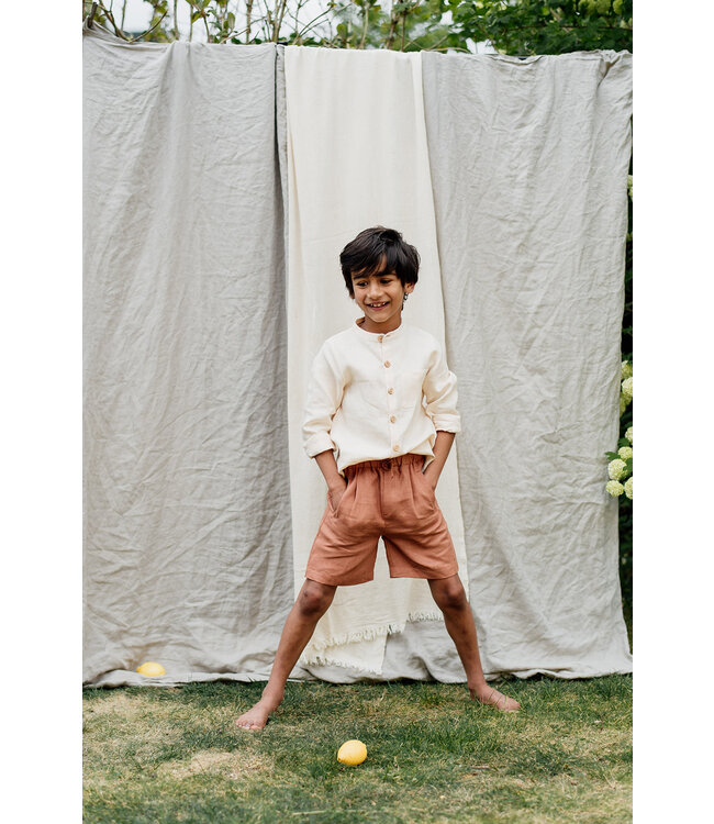 Be Kind Forest Love Short // KIDS // Pecan Linnen Korte Broek