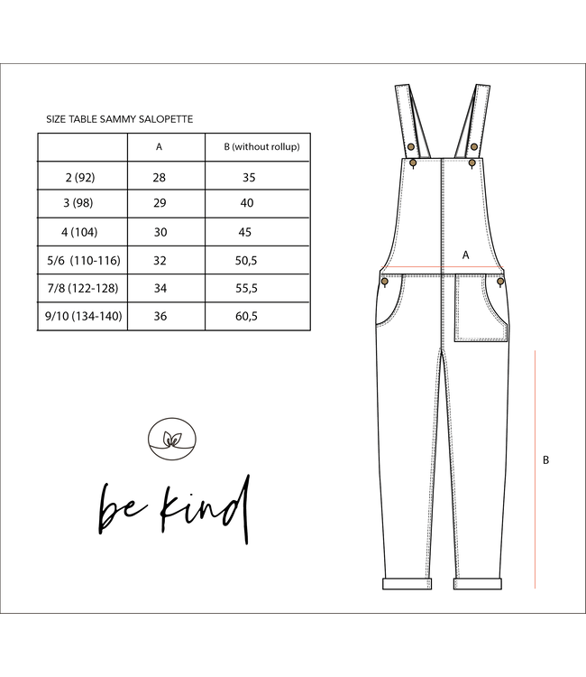 Be Kind Sammy Salopette // KIDS // Biologisch Katoen // Midnight Blauw