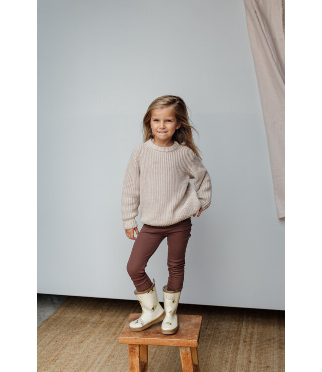 Be Kind Skylar Sweater // KIDS // Biologisch Katoen // Strepen Latte Red