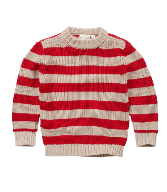 Be Kind Skylar Sweater // KIDS // Stripe  Latte Red