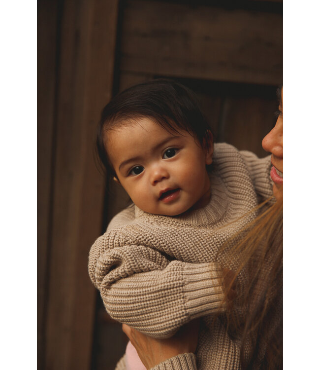 Be Kind Skylar Sweater // KIDS // Biologische Katoen // Latte Beige