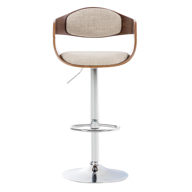 Barhocker Kingston Stoff Walnuss/Creme
