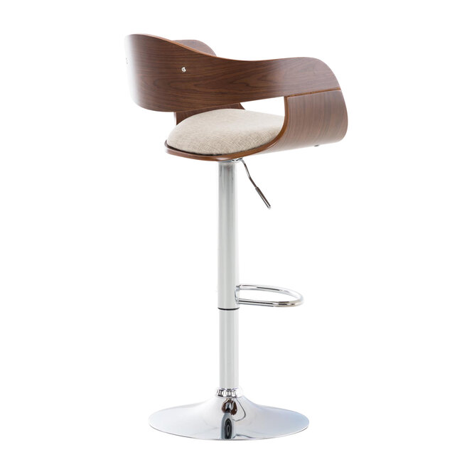 Barhocker Kingston Stoff Walnuss/Creme