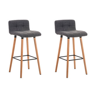 CLP 2er Set Barhocker Lincoln Stoff Grau