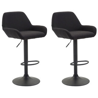 CLP 2er Set Barhocker Braga Stoff schwarz