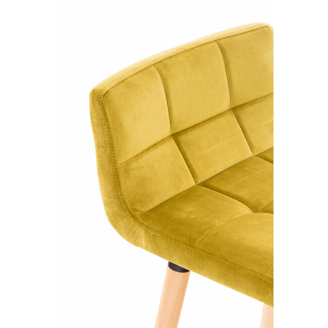 Barhocker Lincoln Samt Gelb