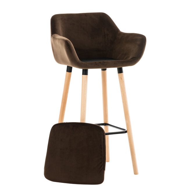 Barhocker Grant Samt Braun