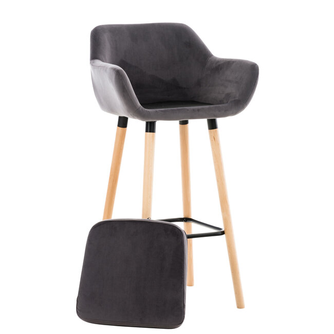 Barhocker Grant Samt Grau