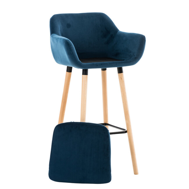 Barhocker Grant Samt Blau