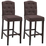 CLP 2er Set Barhocker Louise Stoff Braun