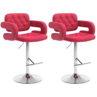 CLP 2er Set Barhocker Dublin Stoff Rot